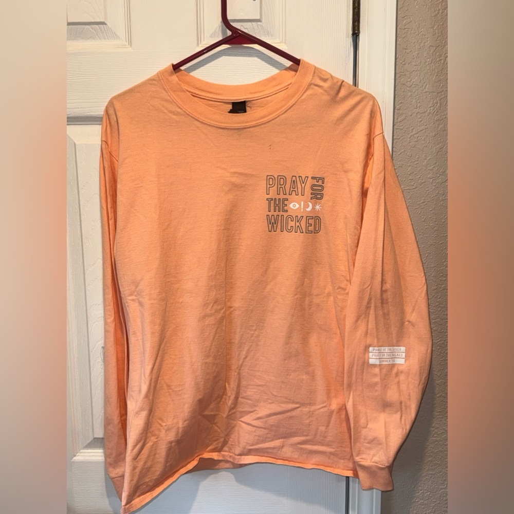Peach Panic At The Disco Pray for the Wicked 18’ Concert Long Sleeve Graphic Tee